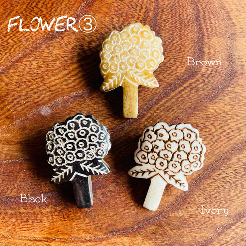 北欧 ブローチ 花 紫陽花 水牛 ボーン プレゼント ブローチ himalayajr