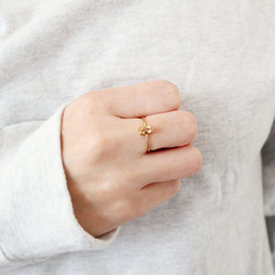 【11月誕生石】 シトリン マーキスファセットカット 約8×4mm / Silver925製 ゴールド リング 指輪 3枚目の画像