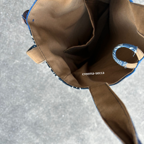 送料無料＊ sashiko藍染襤褸✖️柿渋染め ねこさんトートバッグ