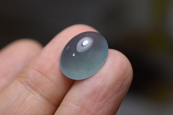 R23-188 大粒 楕円 宝石質 氷種 天然グアテマラ産 藍水 A貨 本翡翠 ルース 裸石 硬玉 ジェダイト 6枚目の画像