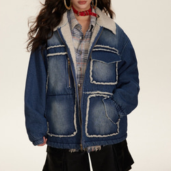 SAYOCAFE再構築、着物リメイクの個性的なパッチワークジャケット SAYOCAFE再構築、着物リメイクの個性的なパッチワークジャケット