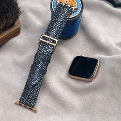 Apple Watch レザーストラップは高品質なブラックエイ革を使用（送料無料） 6枚目の画像
