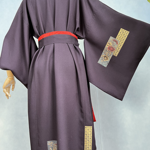 vintage kimono dress 正絹ロングドレス 着物リメイクドレス