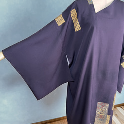 vintage kimono dress 正絹ロングドレス　着物リメイクドレス　アップサイクル 8枚目の画像