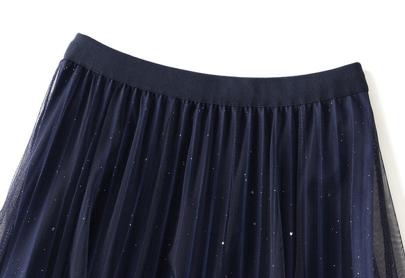 星空 グラデーション チュール プリーツ スカート - Proxima(全4色) 5枚目の画像