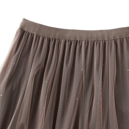 星空 グラデーション チュール プリーツ スカート - Proxima(全4色