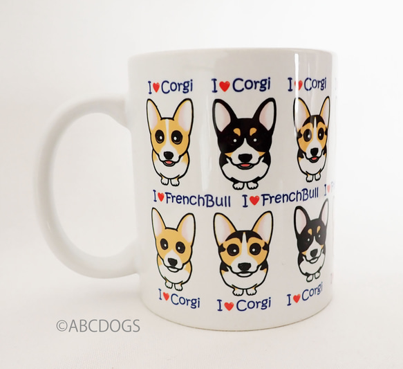 『I❤DOGS』マグカップ　コーギー 2枚目の画像