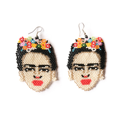 ビードイヤリング Frida Kahlo 1枚目の画像