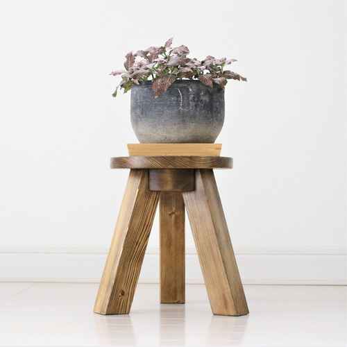 心を込めて作った】newアンティークっぽい花台（フラワー