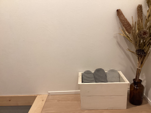 がさっと入れられる木箱(Ｓサイズ／オフホワイト） 8枚目の画像
