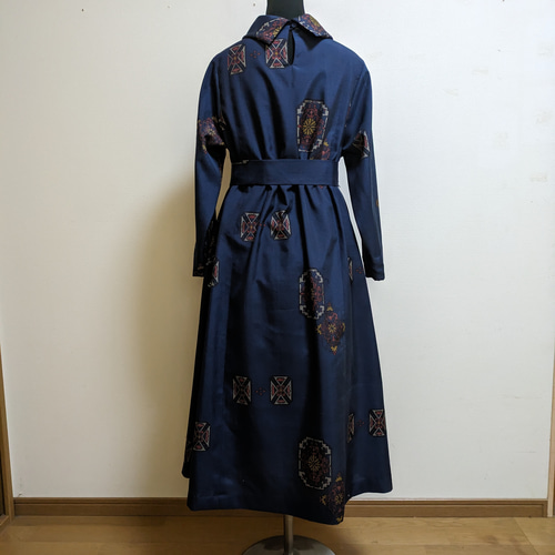 着物リメイク　　着物リメイクワンピース　　大島紬からペプラムジャケット SOLD 着物リメイク ワンピース 大島紬 ワンピース さらあお 通販