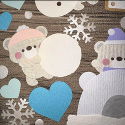 Winter 冬　ペーパーアート　くまさん　クラフトパンチ ペーパークラフト しろくま 冬 雪遊び セットクマ 3枚目の画像