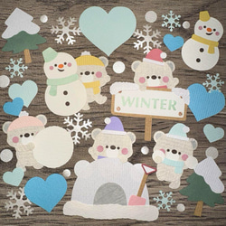 Winter 冬　ペーパーアート　くまさん　クラフトパンチ ペーパークラフト しろくま 冬 雪遊び セットクマ 1枚目の画像