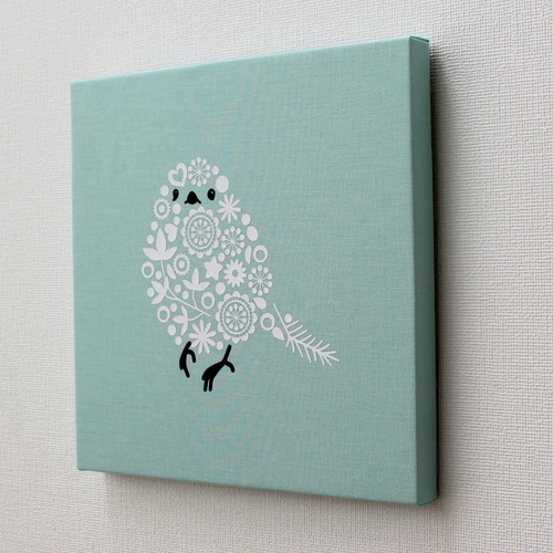 シマエナガ M-748【10色】/白 ファブリックパネル タペストリー