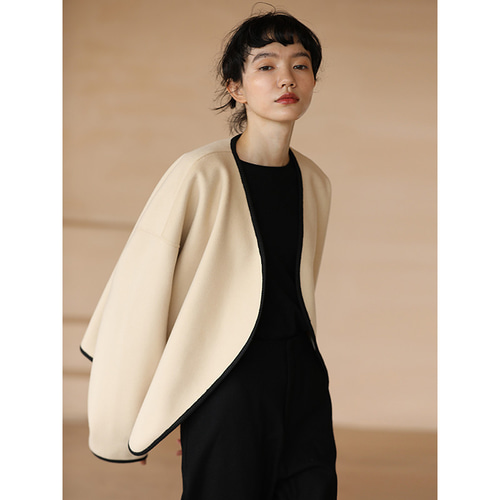 CLOCHE ベージュ ウールジャケット M CLOCHE ベージュ ウールジャケット M ウールシルクメッシュ