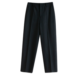 9分丈ウール混紡パンツ　薄目ツイート生地パンツ　ウール通勤パンツ　ブラック　S-XL#442 12枚目の画像