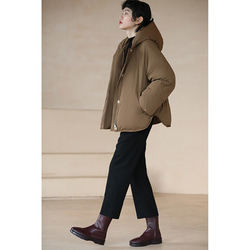 9分丈ウール混紡パンツ　薄目ツイート生地パンツ　ウール通勤パンツ　ブラック　S-XL#442 9枚目の画像