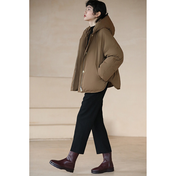 9分丈ウール混紡パンツ　薄目ツイート生地パンツ　ウール通勤パンツ　ブラック　S-XL#442 9枚目の画像