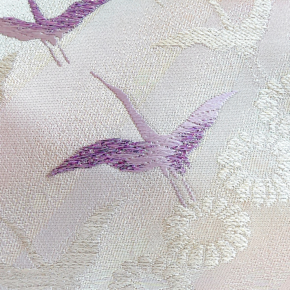 絹の帯から2wayバッグ　舞鶴文様　帯リメイク200 12枚目の画像