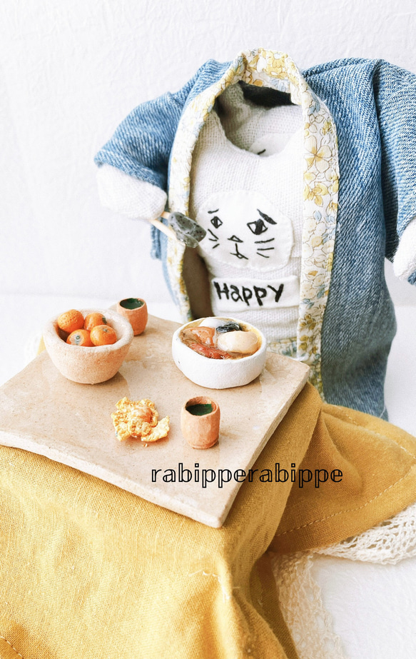 Lets 二人羽織　こまり顔猫　ぬいぐるみ　rabippe 1枚目の画像