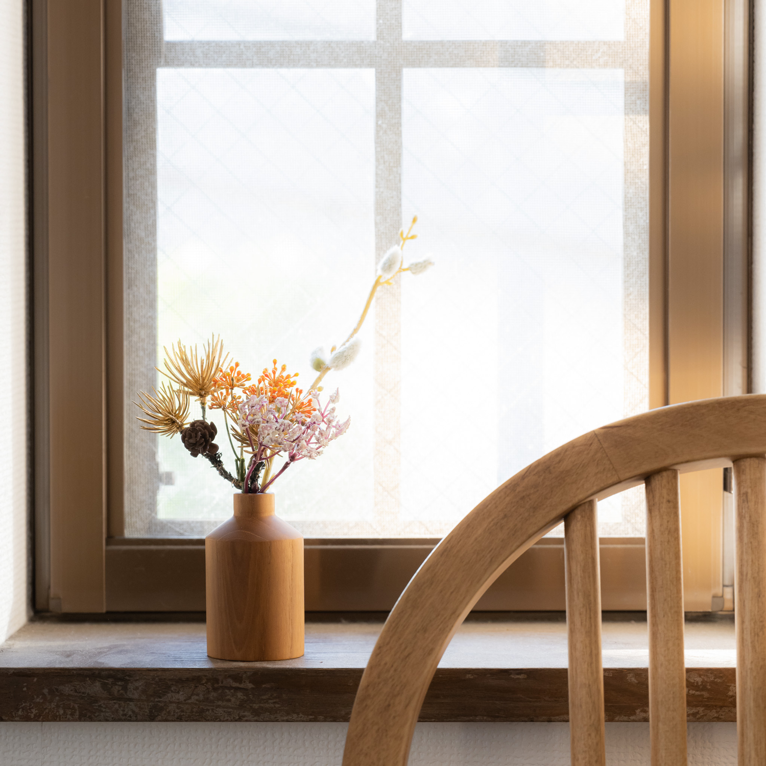 【割れない花瓶 S】松・ネコヤナギ（アーティフィシャルフラワー）お正月飾りセット 誕生日プレゼント 引っ越し祝い引き出物