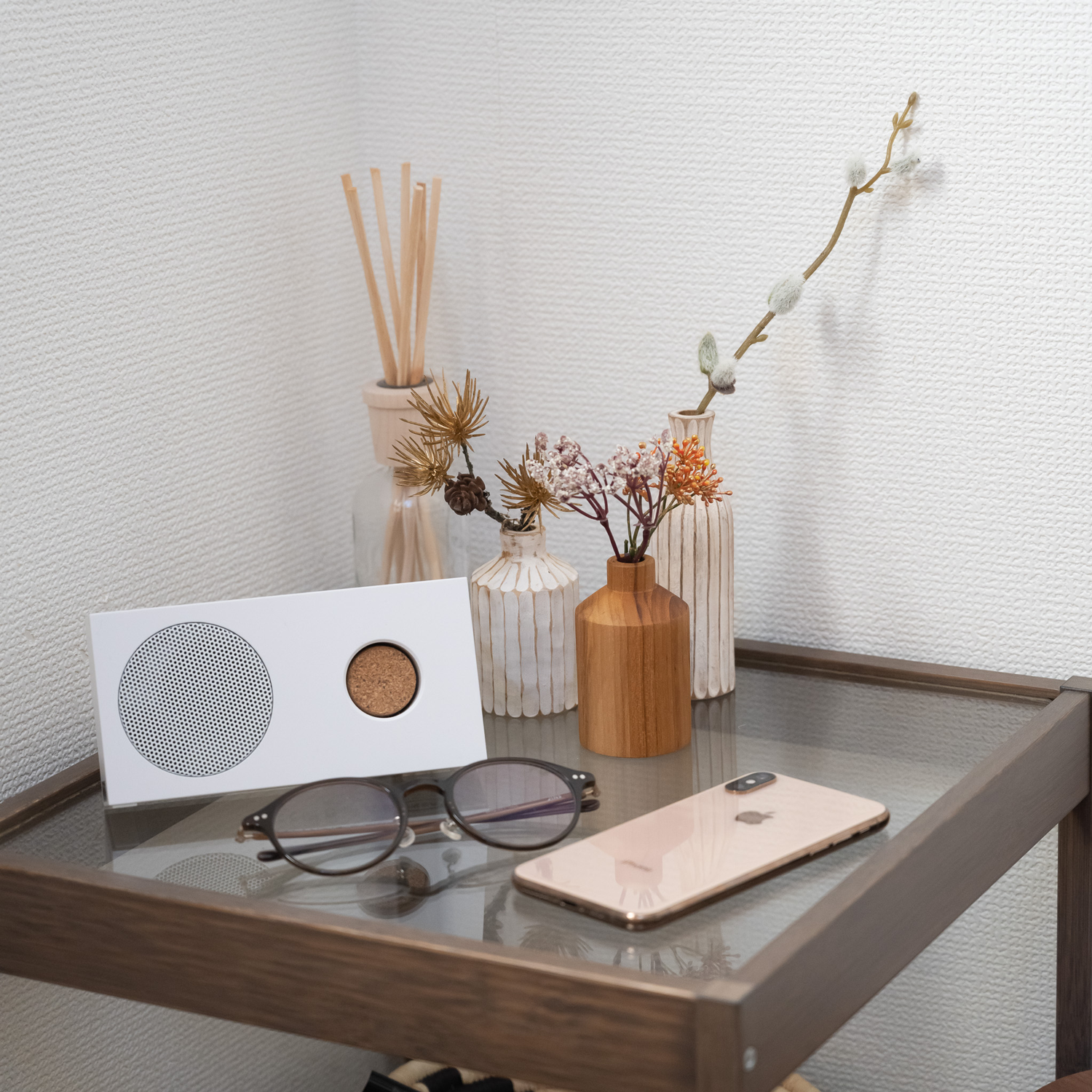 【割れない花瓶 S】松・ネコヤナギ（アーティフィシャルフラワー）お正月飾りセット 誕生日プレゼント 引っ越し祝い引き出物