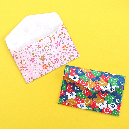 柄おまかせ】和紙のミニ封筒 10枚 【送料無料】 千代紙 和柄