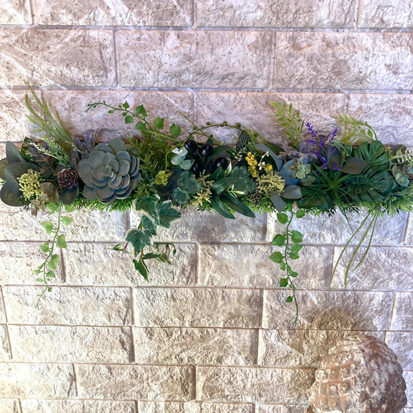 光触媒　人工観葉植物　ウォールグリーン　フェイクグリーン　壁掛け野花504 2枚目の画像