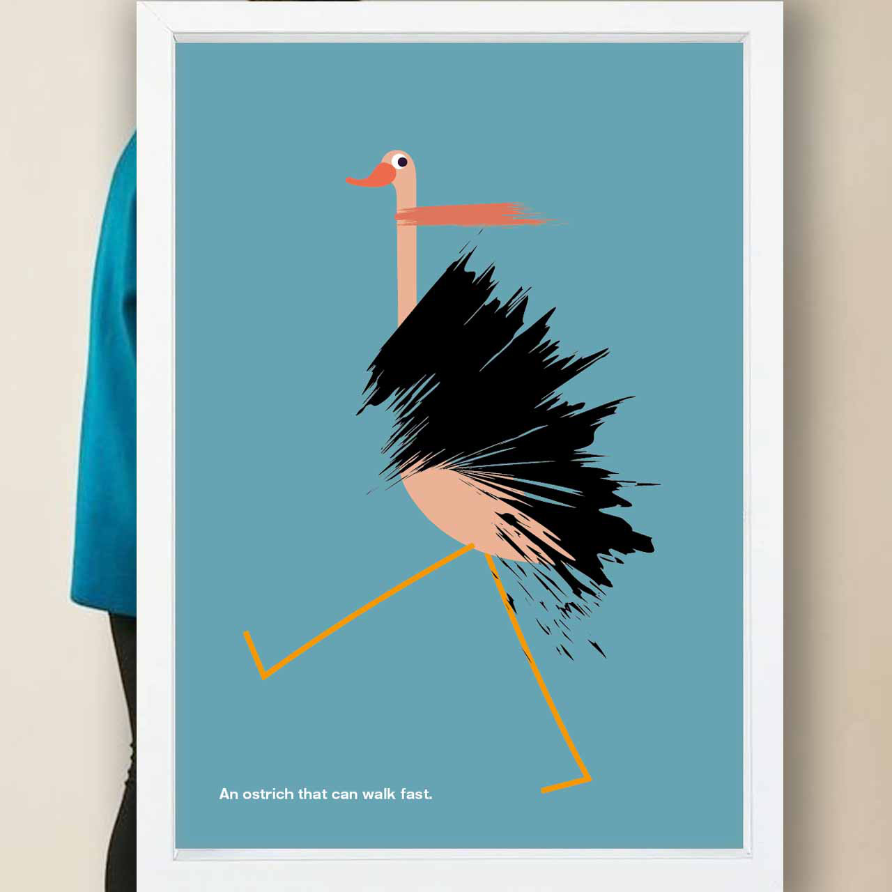 歩いても速いよー　鳥　イラスト　ポスター　A4 A3 A2 A1　アートポスター　アート/sei/検索　新着順　2292