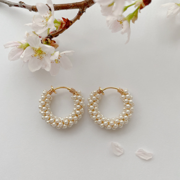 【特集掲載】 Winter pearl イヤリング＊【結婚式　フォーマル】 2枚目の画像