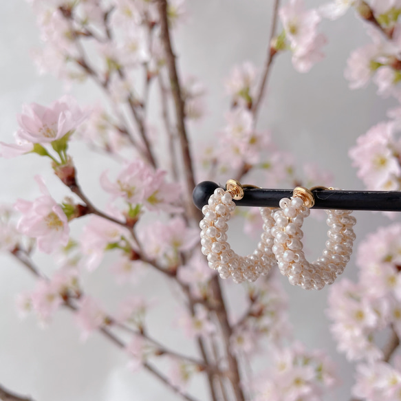 【特集掲載】 Winter pearl イヤリング＊【結婚式　フォーマル】 3枚目の画像