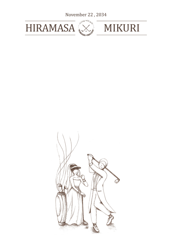 「ゴルフ」ウェディングツリー　結婚証明書　ウェルカムスタンプボード　説明書付き　スタンプ同時購入可 5枚目の画像