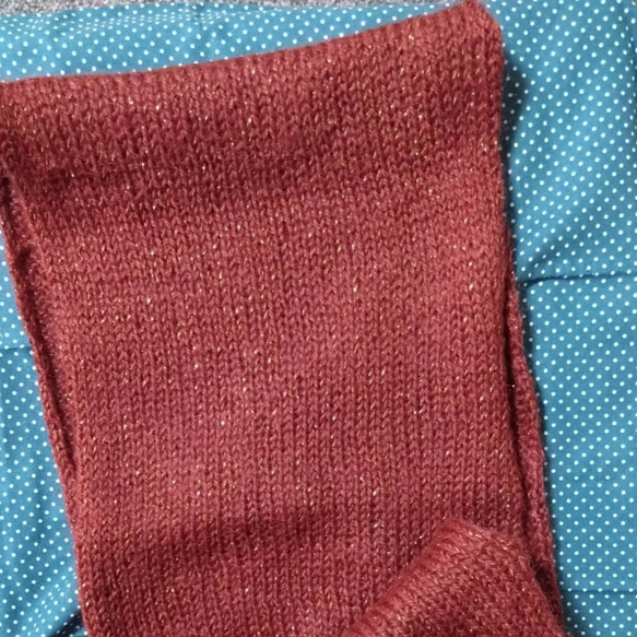 手編みマフラー(赤系) 3枚目の画像