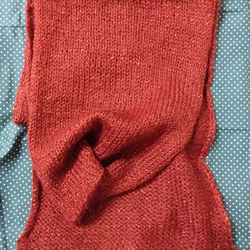 手編みマフラー(赤系) 2枚目の画像