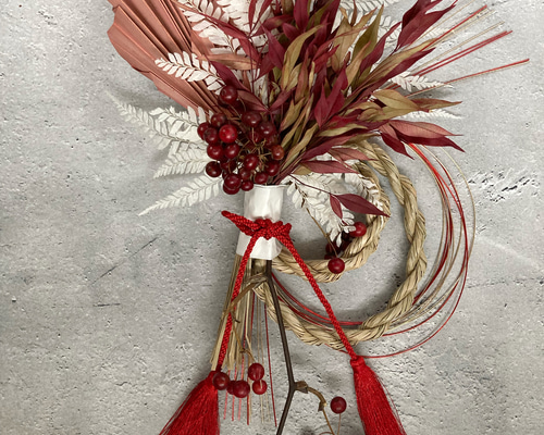 しめ縄♡丹波篠山もち米の稲藁 すすきリーフmix ドライフラワー しめ縄♡丹波篠山もち米の稲藁 すすきリーフmix ドライフラワー