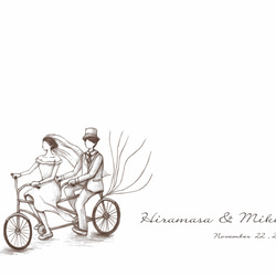 「ふたりで自転車」ウェディングツリー　結婚証明書　ウェルカムスタンプボード　説明書付き 5枚目の画像