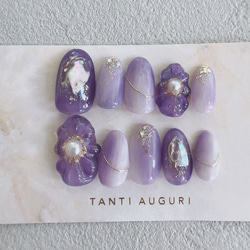 花ネイルチップ 再販 Jurtom 1 515 ネイルチップ／ホワイト椿 水引ネイル／成人式