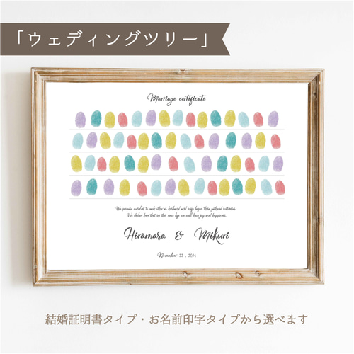 フィンガーライン」ウェディングツリー 結婚証明書 ウェルカムスタンプ