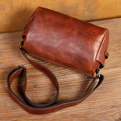 よそ行きショルダーバッグ ドラムバッグ 筒型 牛革 レザー お散歩