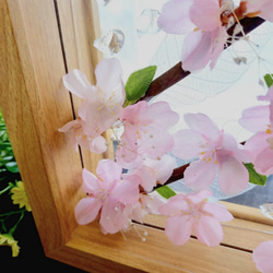 今季ラスト1つ!!【春のフラワーアレンジ】朝露に光る桜のフレームアレンジ♡ラッピング無料 8枚目の画像