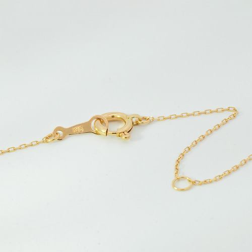 K18 ダイヤモンドネックレス 0.1ct ホースシュー 馬蹄 一粒