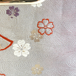 絹の帯から2wayバッグ　蝶と梅文様　帯リメイク289 12枚目の画像