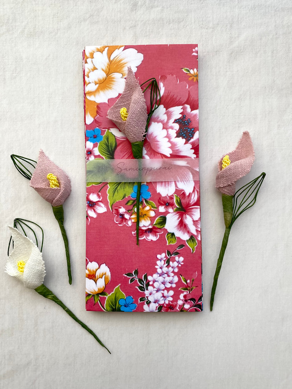 台湾の客家花布柄の封筒10枚セット　普段使いに　定形縦型A 1枚目の画像