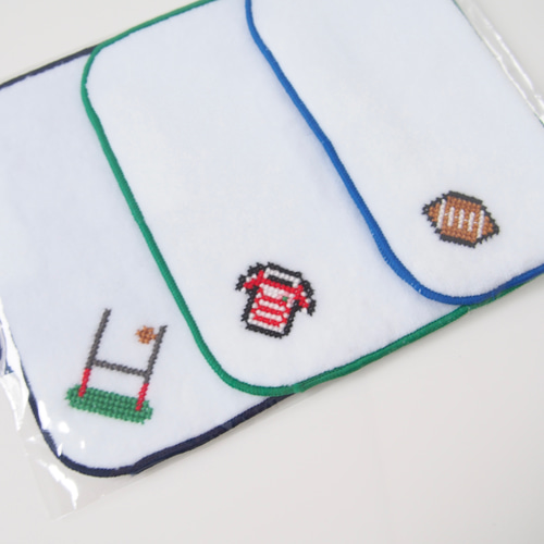 ハンカチセット（ラグビー） ～お受験・入園・入学に～ ネイビーバッグ