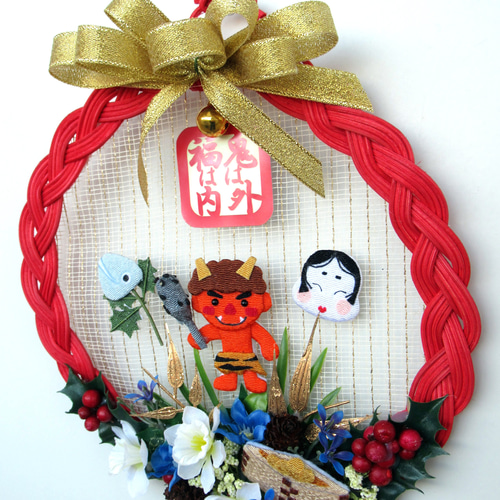 節分・鬼リース 24-2 タペストリー・壁掛け kisetukazari2 通販