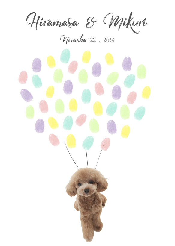 オーダーメイド「オリジナルペット」ウェディングツリー　結婚証明書　イラスト風加工　説明書付き　スタンプ同時購入可 8枚目の画像