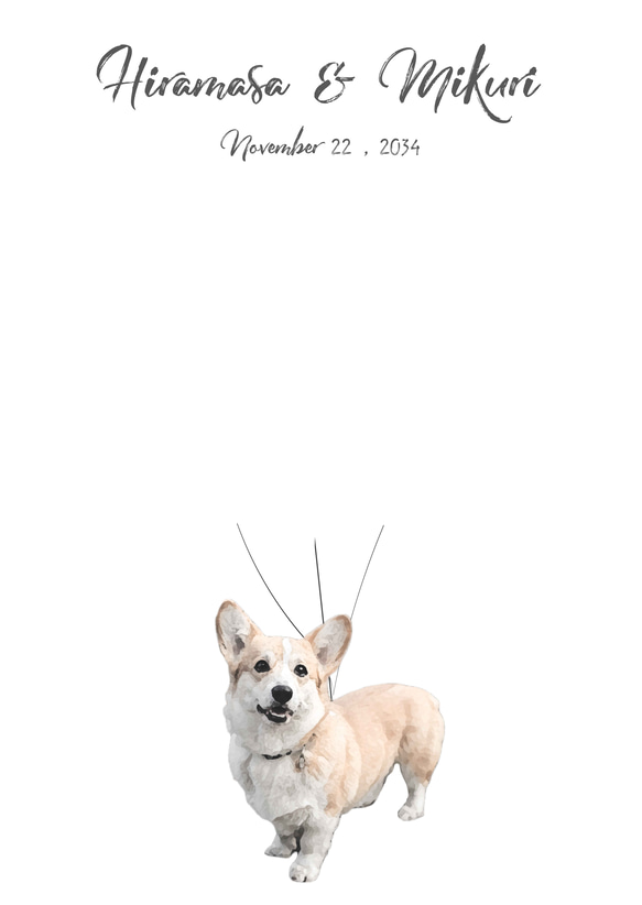 オーダーメイド「オリジナルペット」ウェディングツリー　結婚証明書　イラスト風加工　説明書付き　スタンプ同時購入可 6枚目の画像