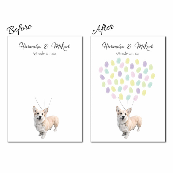 オーダーメイド「オリジナルペット」ウェディングツリー　結婚証明書　イラスト風加工　説明書付き　スタンプ同時購入可 5枚目の画像