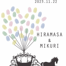 「風船馬車」ウェディングツリー　結婚証明書　ウェルカムスタンプボード　説明書付き 7枚目の画像