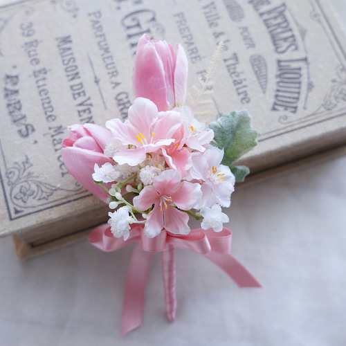 桜のラウンドブーケ ウェディングブーケ ブーケ nanohana-marche 通販